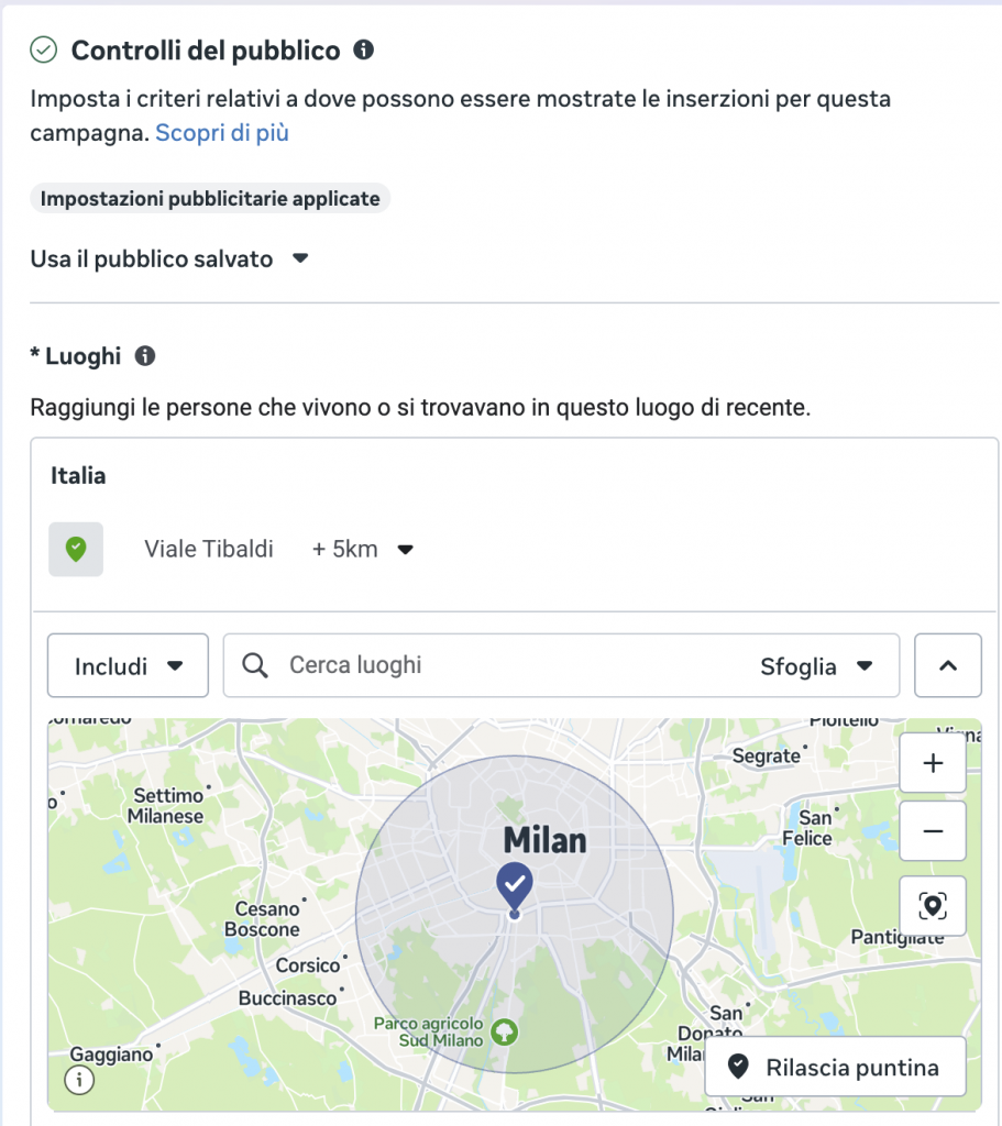 Area di localizzazione